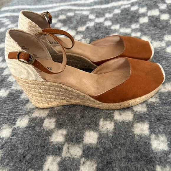 Bass Women's Size 7.5 M Cottage Boho Suede Espadrille Wedge Sandals - Picture 1 of 7